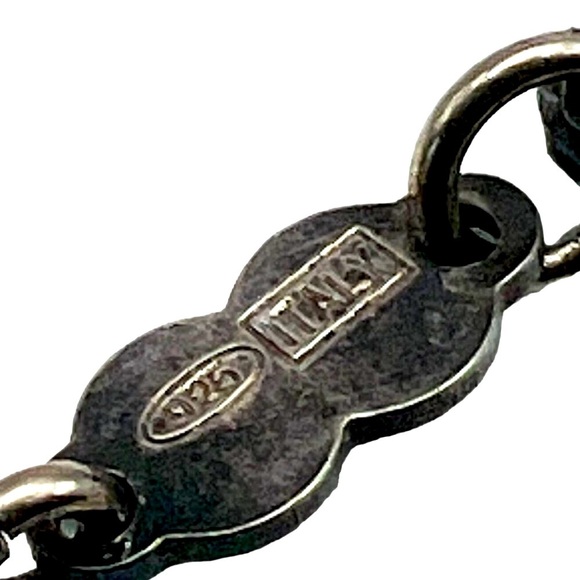 Italian 925 Sterling Silver Bracelet With Faceted Glass Gems   M27 - Picture 7 of 8